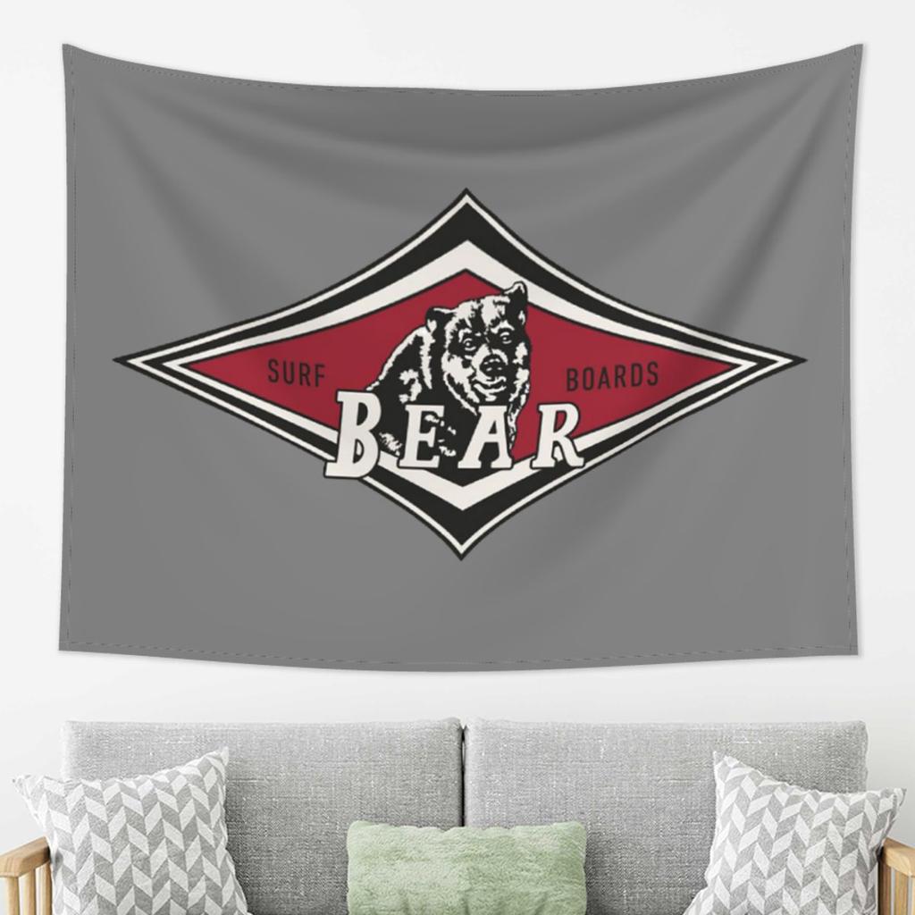 Vintage Surfing Bear Big Wednesday Cult Surfboard Surf Logo Tapestry Decor Art Aesthetic Tapestries Home Wall Cloth Wall Hanging