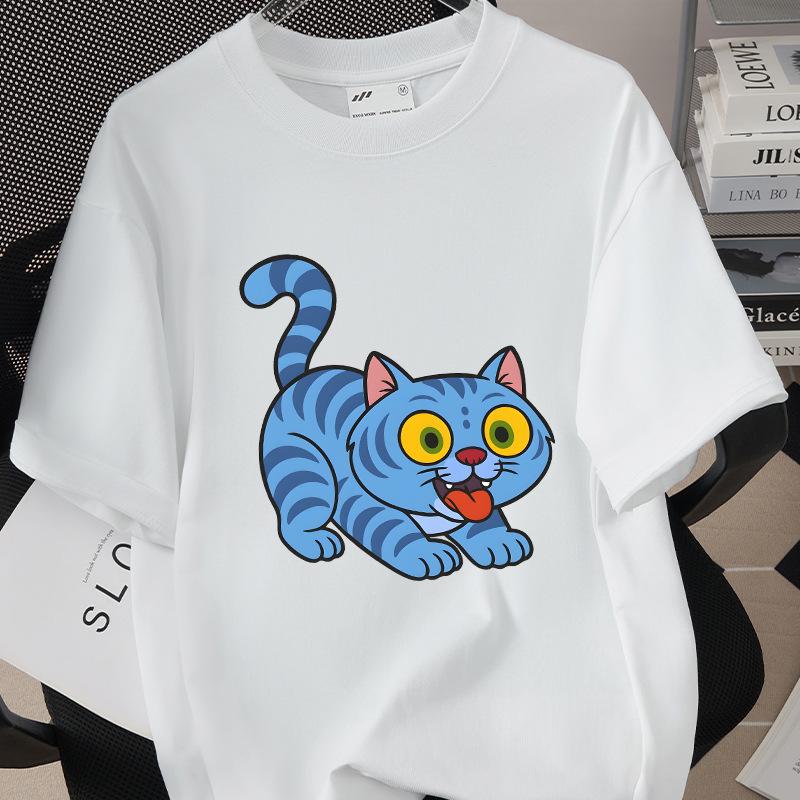 Kpop Korean Wave Witch Hunt Tiger Printed T-shirt Top Round Neck Short Sleeve 5980