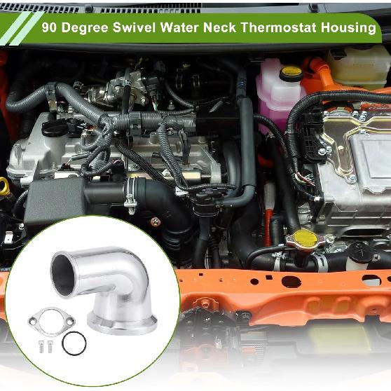 90 Degree Swivel Water Neck Thermostat Housing for Chevy SBC BBC 265 283 305 307 327 350 383 400 396 402 427 454 472 502 348 409 Aluminum Alloy
