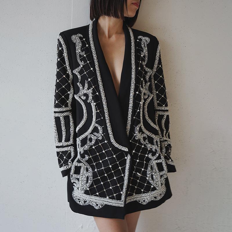 2025 Summer High-End European & American Style Suit: Heavy Beading, Hot Diamond, Versatile Jacket