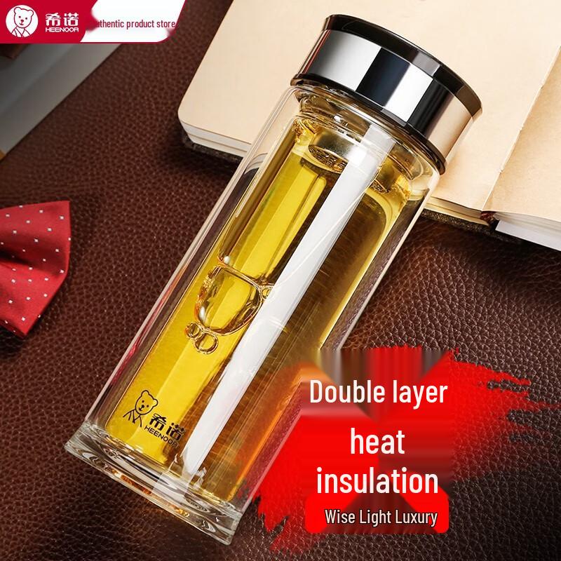 Heenoor XN-6902 Double Wall Glass Tea Infuser Bottle
