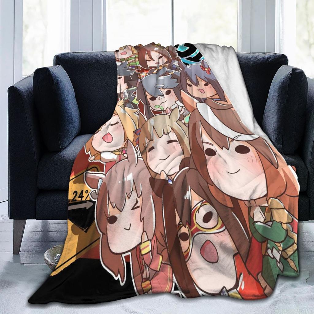 Anime Uma Musume Pretty Derby Blanket Fleece Textile Decor Multi-function Warm Throw Blanket for Sofa Outdoor Bedspreads