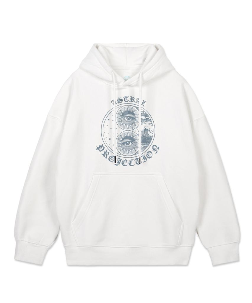 Ethnic Oversized Wide Shoulder Hoodie_White