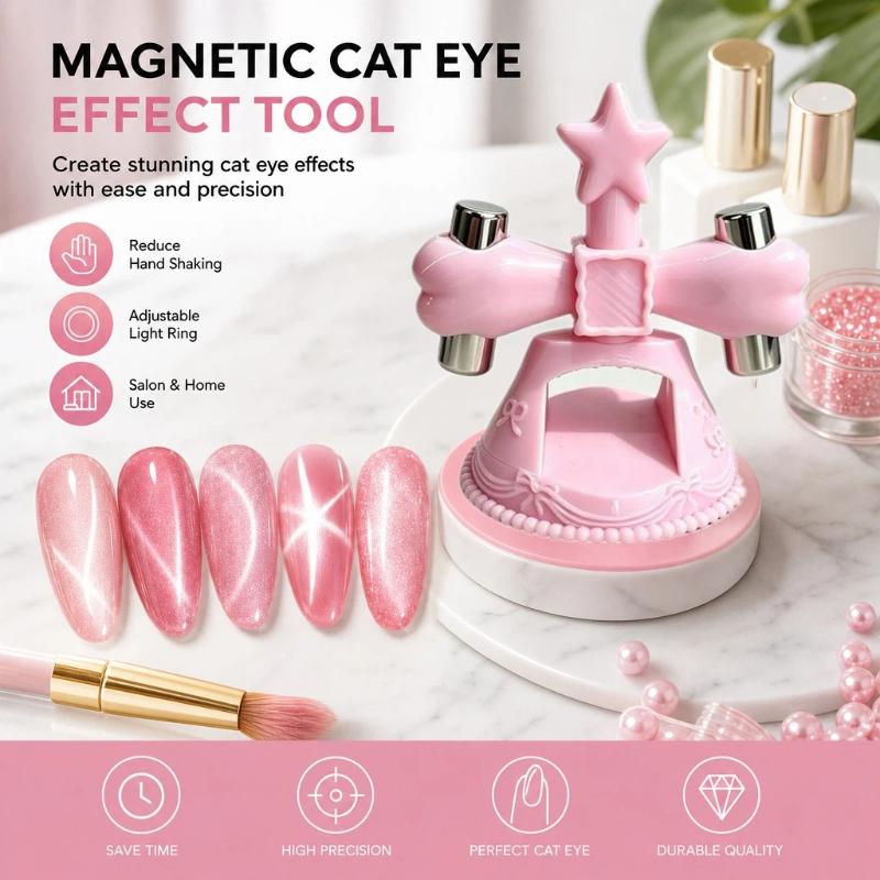 Cat's Eye Gyroscope Nail Art Tool Smooth Glass Bead Anti Scratch Labor Saving for DIY Nail Art Design Personal Salon Use