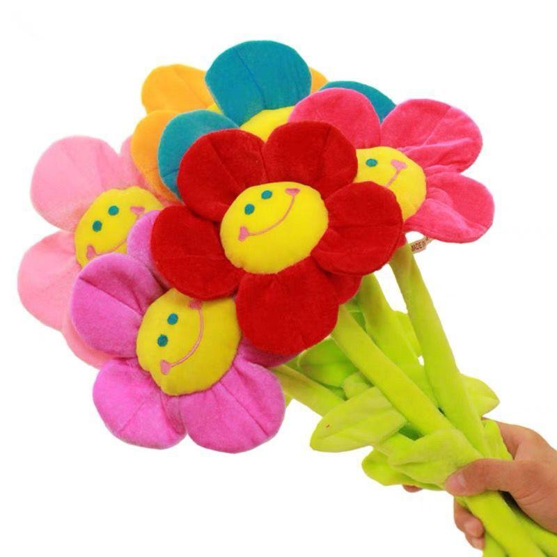 T Play Flower Plush Kids Toy: Bendable Stem Stuffed Sunflower - Soft Felt Bendy Bouquet Age 2-4