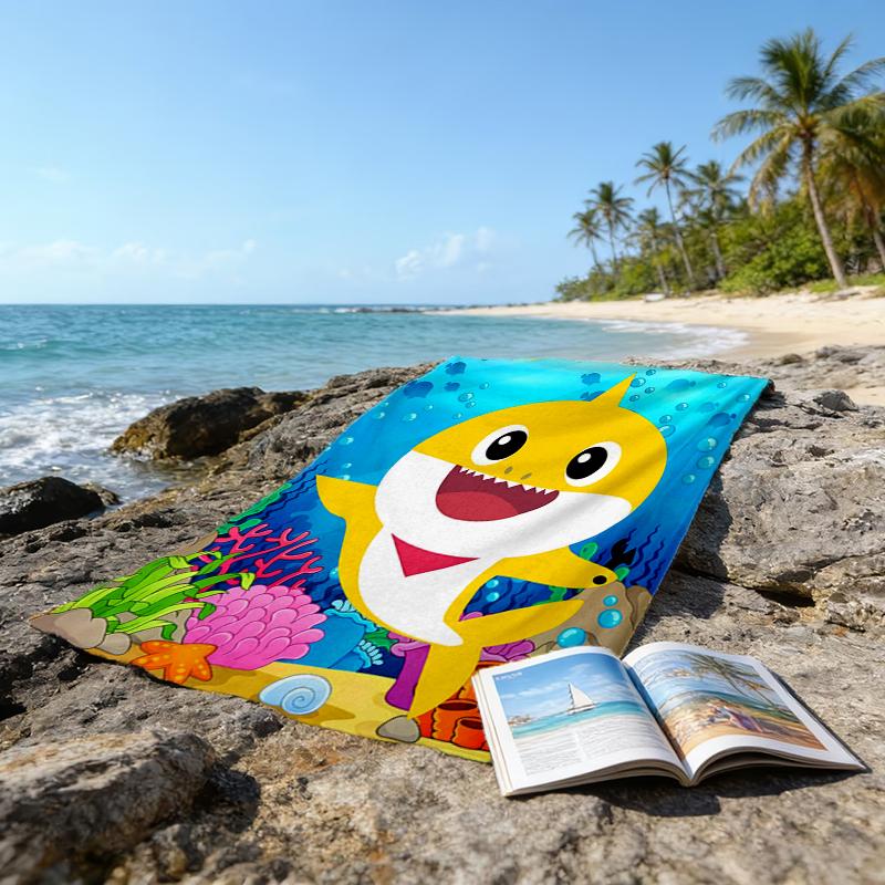 Ultra-Soft Beach Towel with Shark Theme,Ideal for Pool - Camping, Diving - Perfect Travel Essential, Vibrant Beach Towel.