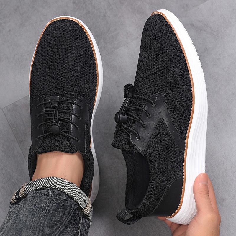 

Сетчатые дышащие кроссовки для ходьбы, ленивые повседневные туфли на одной педали, легкая амортизация, большой размер 46 46 чёрный