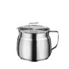 Pot Stainless Steel Oil Container with Strainer Stovetop Meat for Home Cooks, Deep