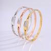Koreanischer Stil Patchwork Einfach und Trendig Ing Leichter Luxus Perlmutt Inlay Offener Armreif Damen Farbarmband
