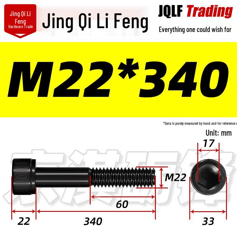 M20-M27 High Strength Blackened Hex Socket Head Cap Screw with Knurled Cylindrical Half Thread