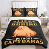 Funny Capybara Anime Duvet Cover Kawaii Animals Bedding Set Soft Quilt Cover Full Size for Boy Teens Bedroom Decoration