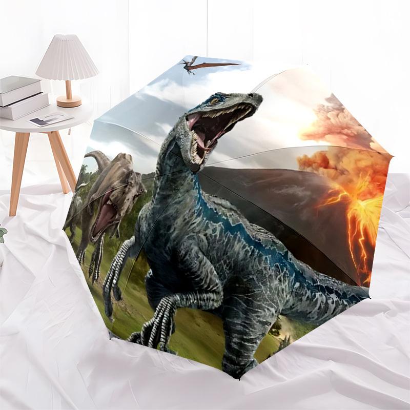 1PC Dinosaur Volcano Automatic Open/Close, Durable Foldable Design, Fashionable Compact Umbrella for Outdoor Adventures, Daily