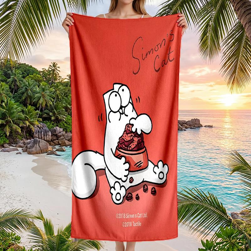 Simon'S Cat Fashion Beach Towel: Ideal for Summer Adventures Soft, absorbent and quick drying suitable for swimming and bathing