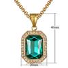 Iced Out Small Square Black Crystal Pendant Necklace For Men/Women Bling Rhinestone Hip hop Jewelry With Box Chain Drop Shipping