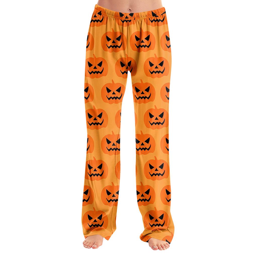 Herren Lockere Halloween-Print Loungehose Lässige Schlafanzughose Ohne Kordelzug Bequeme Passform Entspannter Stil