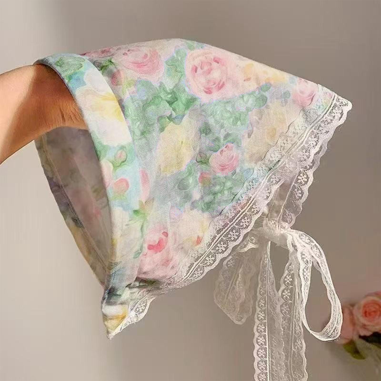 Scarf Headband French Retro Plaid Sweet And Cute Headscarf One Size