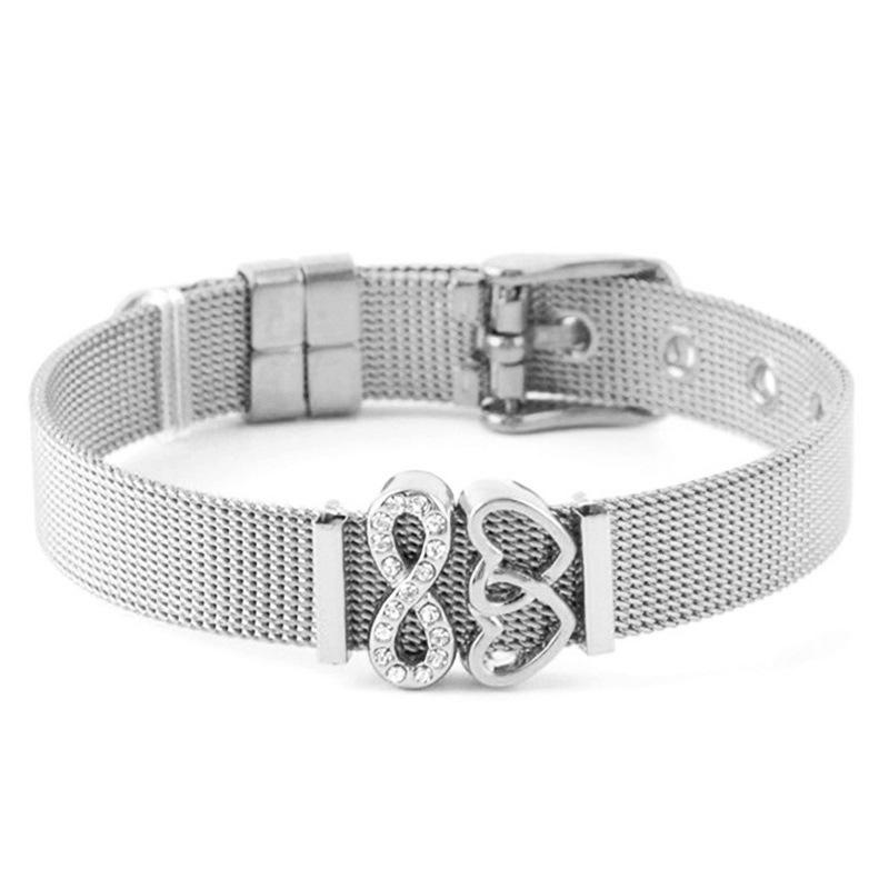 

Браслет-шарм из нержавеющей стали Вечная любовь – Подарок для друзей Metal Ring серебряный