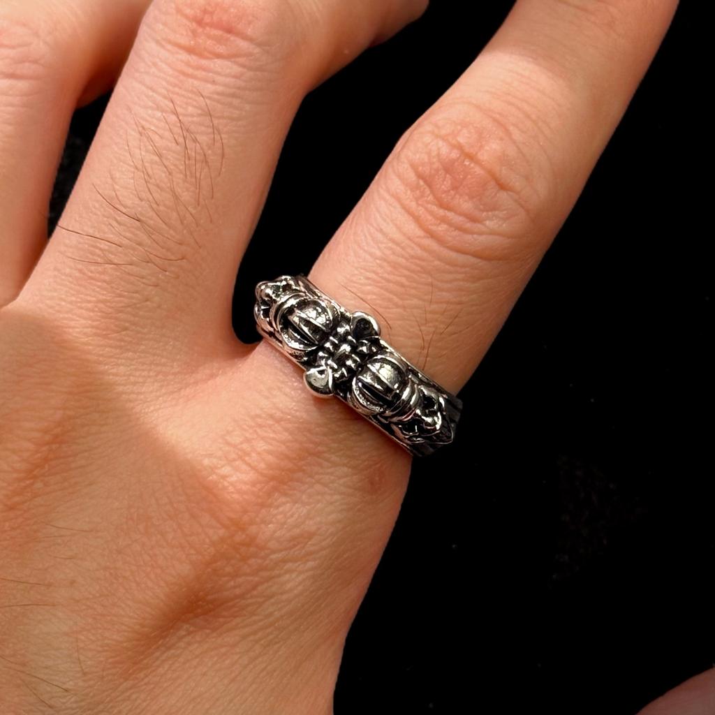 Retro Crown Jokers Adjustable Open Ring For Men Silver-plated Copper Punk Gothic Edgy  Bikers Accessories Halloween Gift