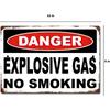 Vintage look Metal Sign Danger DANGER sign EXPLOSIVE GAS No Smoking