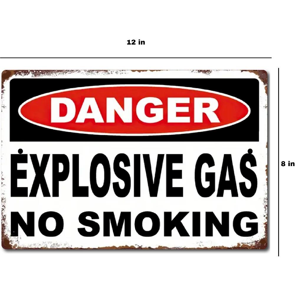 Vintage look Metal Sign Danger DANGER sign EXPLOSIVE GAS No Smoking