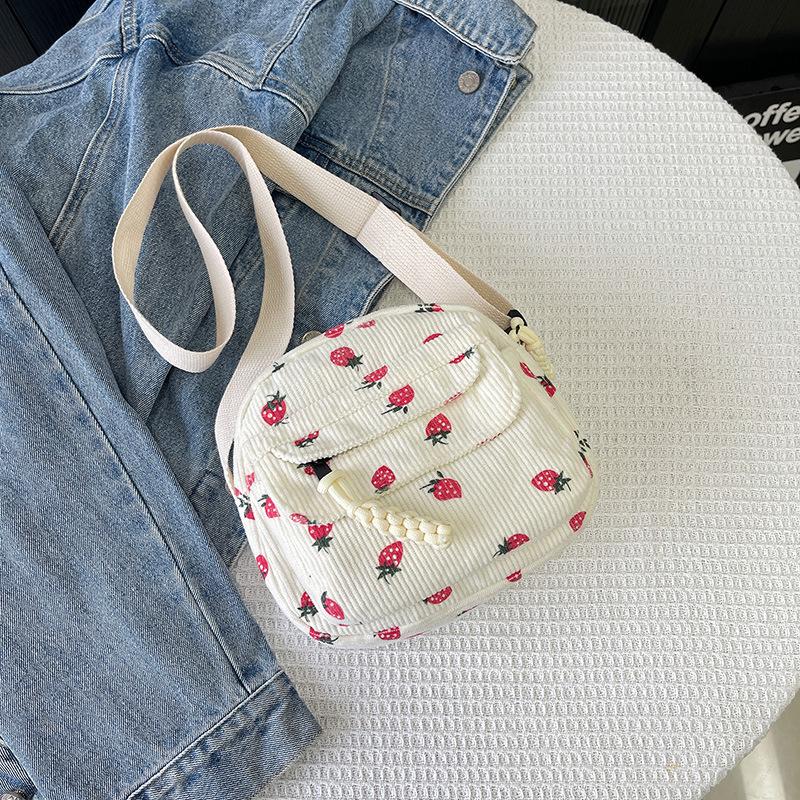 New Corduroy Fashion Shoulder Bag Women's Casual Crossbody Bag Student Small Square Bag Cute Cloth Bag