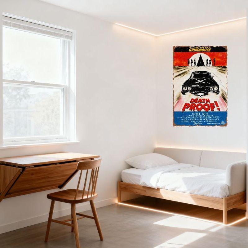 Vintage Death Proof Grindhouse Movie Metal Tin Sign Retro Horror Film Wall Plaque for Bar Club Home Decor