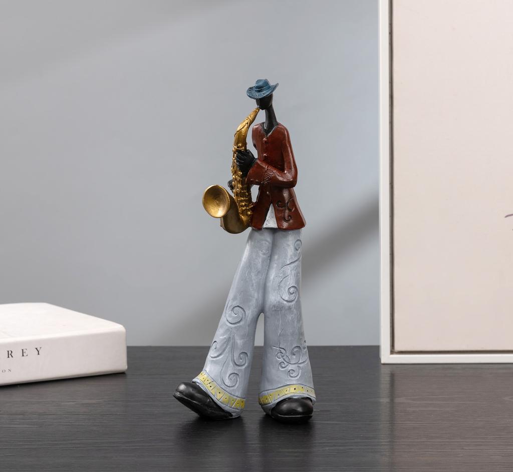 1 resin band statue, creative instrument model sculpture, Nordic style home decoration for living room, porch, and study