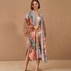 Peacock Print Sunscreen Cardigan for Beach Vacation - Women's Loose Bikini Cover-Up Jacket