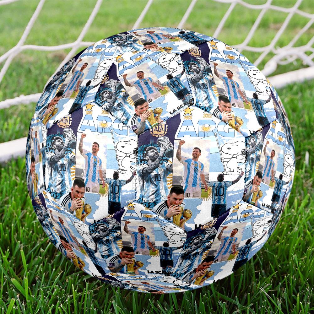 Messi 10 Number Argentina World Cup Champions Size 5 Soccer Ball Machine Sewn Indooroutdoor Universal Football Ideal For Soccer Enthusiasts
