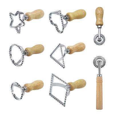 Set 8 Pezzi Tagliaravioli Domestico Pressa per Pasta Kit da Cucina Stampo Strumento per Fare Ravioli Set Timbri per Ravioli Set Rotelle per Pasta Stampo per Torta
