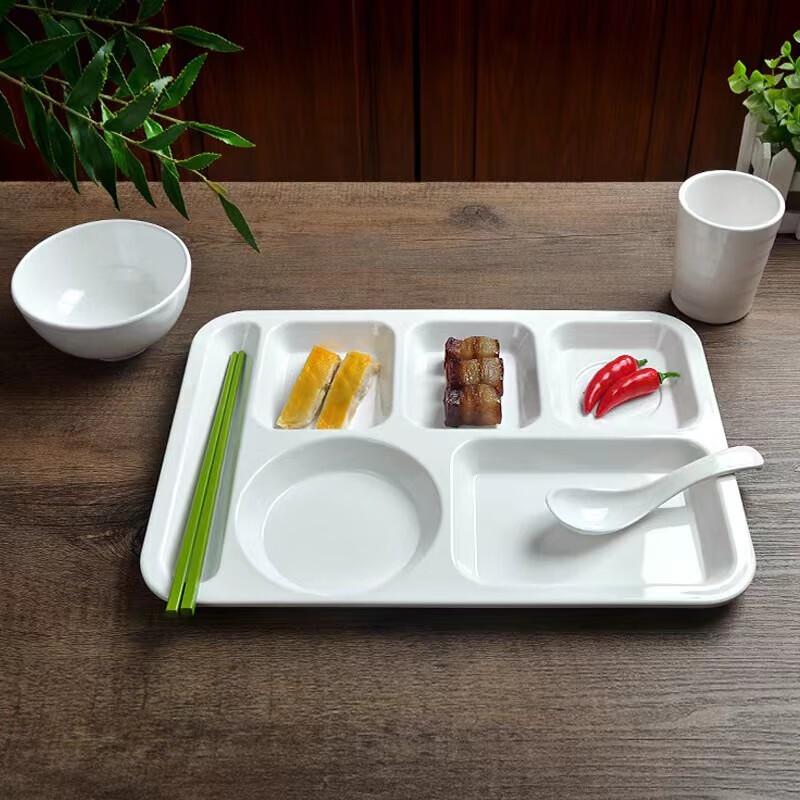 A5 Melamine 6-Compartment Rectangular Serving Tray