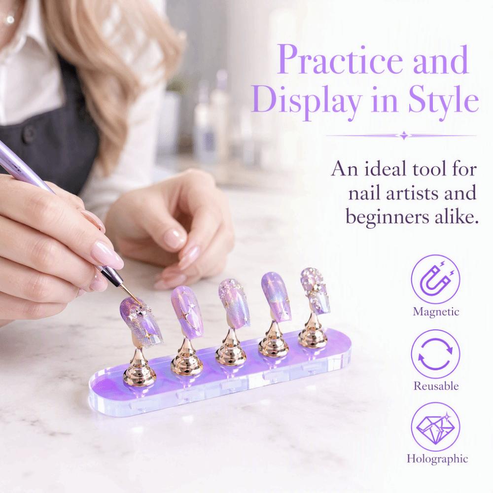 Magnetic Base Nail Stand 10 Nail Holders Nail Art Practice Holder  Nail Art Practice