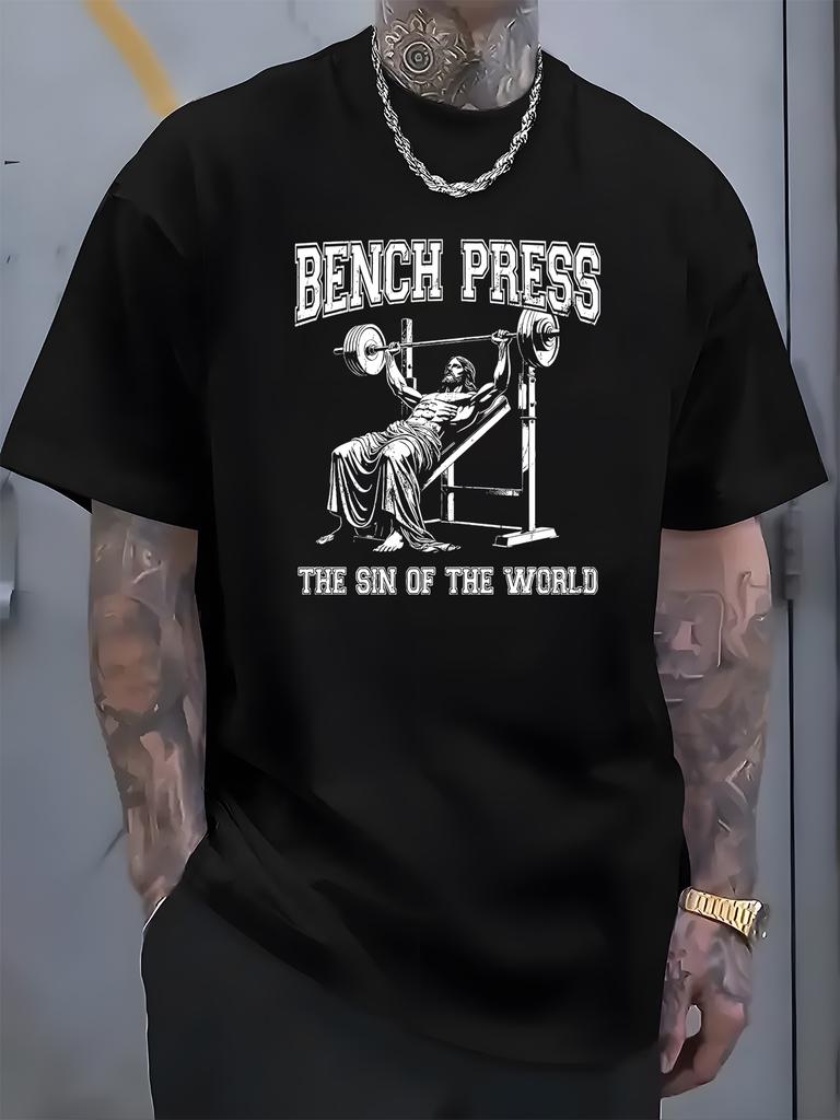 Lying Press Fitness Graphic Print Men's Luxury Cotton Short Sleeved T-shirt Summer Unisex Men's and Women's Street Fashion