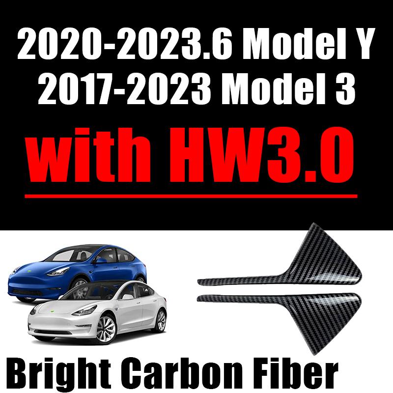 Car Side Camera Protective Cover ABS Carbon Fiber Protective Cover Turn Signal Cover Suitable for Tesla Model 3 Model Y