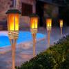 Bamboo Solar Torch Flame Light for Lawn & Garden