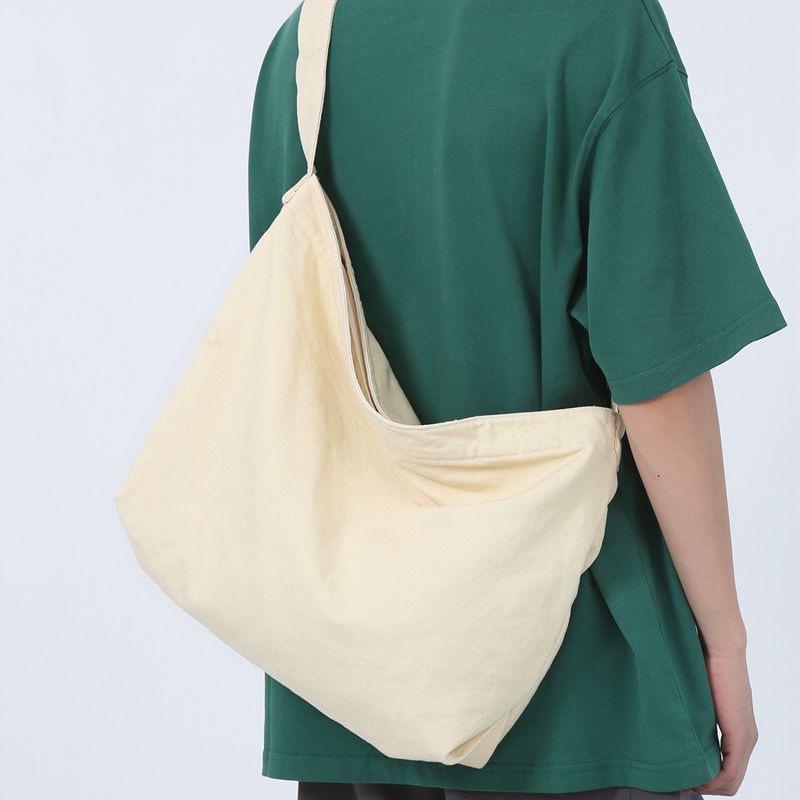Japanese Style Canvas Messenger Bag - Unisex, Large Capacity, Crossbody/Shoulder Design