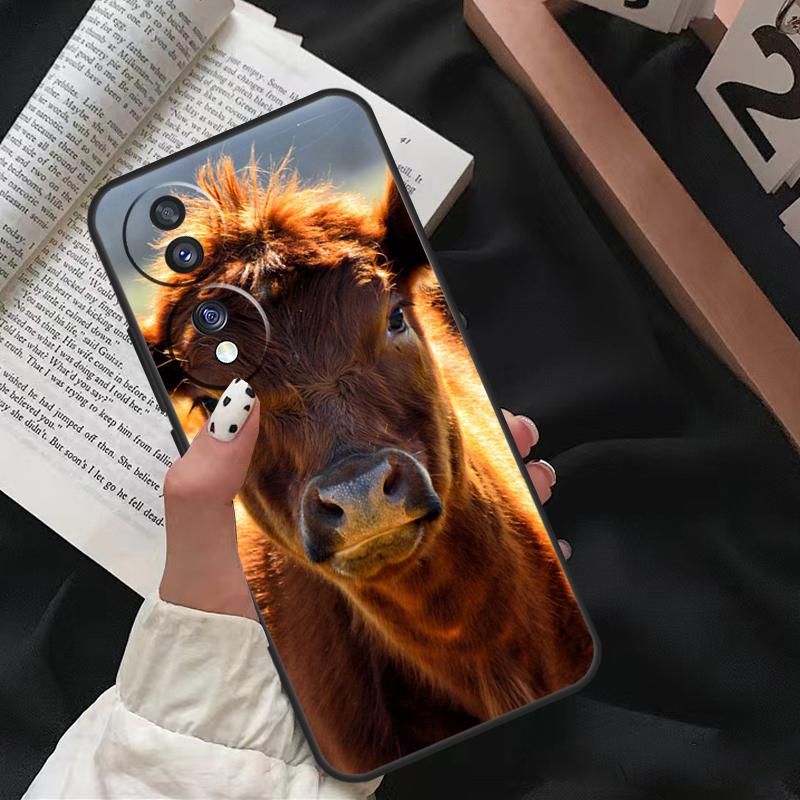 Funny Cow Face Case For Honor 90 Lite Magic 5 Pro 70 50 10 Honor X8 X7 X9 X9a X8a X7a X6a 9X 8X Back Cover