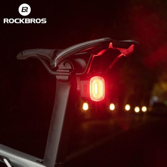 ROCKBROS Cycling Tail Flashlight Rear Bike Light Smart Brake Alert Saddle Lights