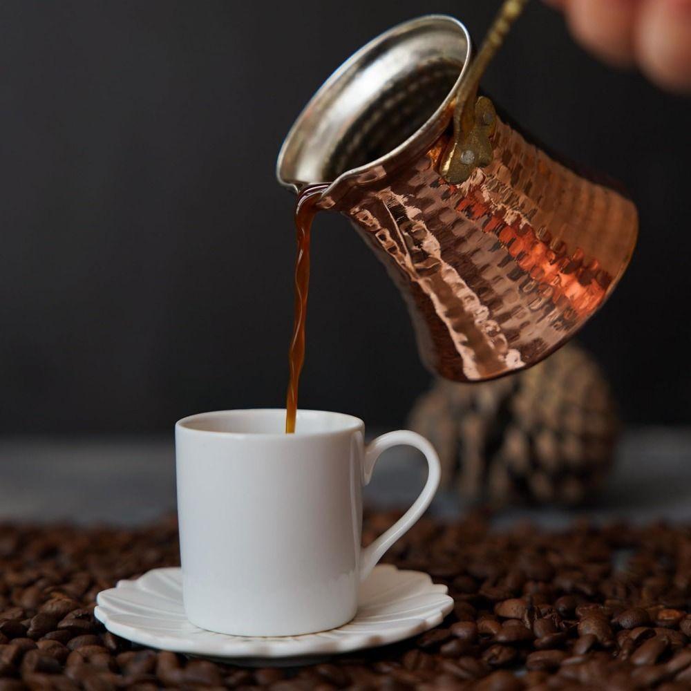 Durable Turkish Copper Coffee Pot Antique Copper Looking Butter Melter Coffee Maker  Chocolate