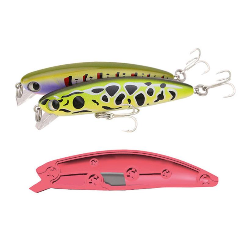 C-LARSS 8cm Metal Electronic Vibration Bait Fake Bait Fish Hook with LED Light