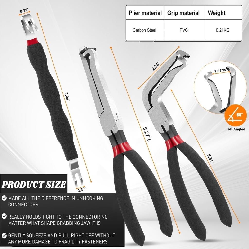 Electrical Disconnect Pliers Connector Hose Pliers Electrical Hose Removal Pliers Fuel Line Disconnect Tool Set(3PCS)