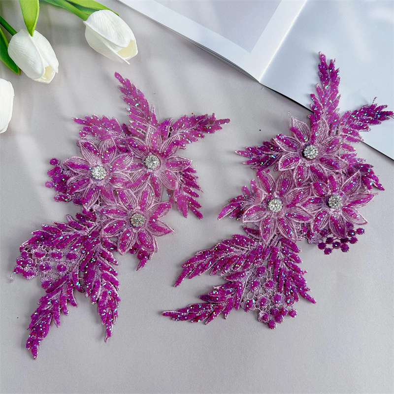 Floare Solubilă în Apă Delonix Regia Îmbrăcăminte Batic Poliester Ornament Decorare Culoare Paiete