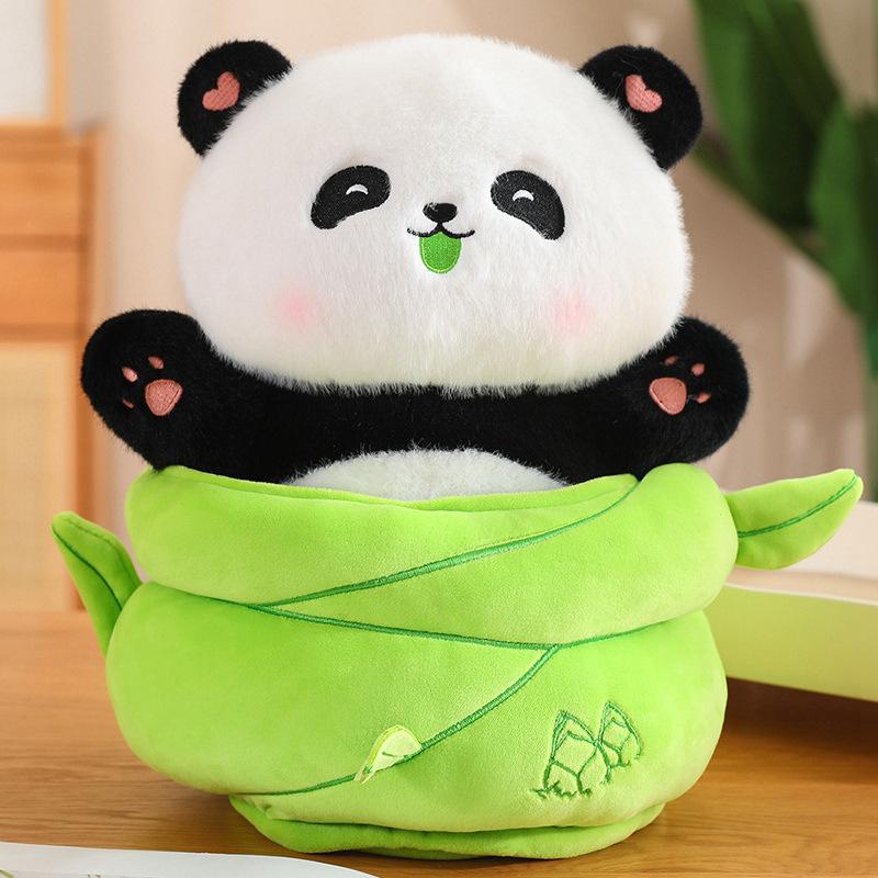 

Bamboo Tube Panda Doll Cute Doll Bamboo Plush Toy Children S Gift Flower Birthday Gift Giant Panda 25cm(0.21kg)