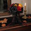 Gothic Wedding Flowers Bouquets for Bride And Bridesmaid Artificial Halloween Bouquet Cobweb Flower Arrangement Black Rose Blooms Fake Bouquet