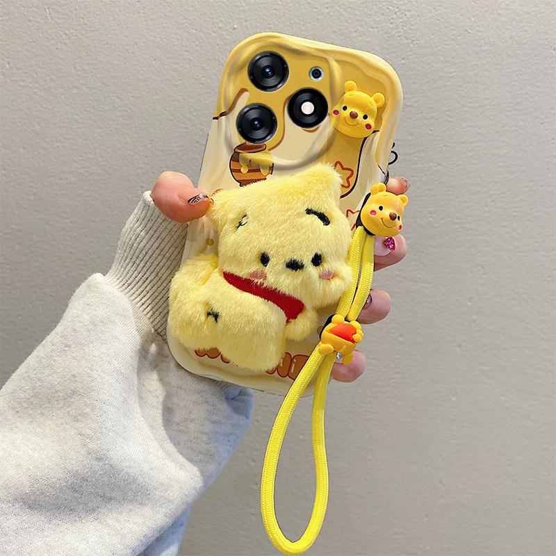Vivo S18 Pro/Y76s/V25 Cute Plush Cartoon Soft Shell Phone Case - Shockproof & All-Inclusive Design
