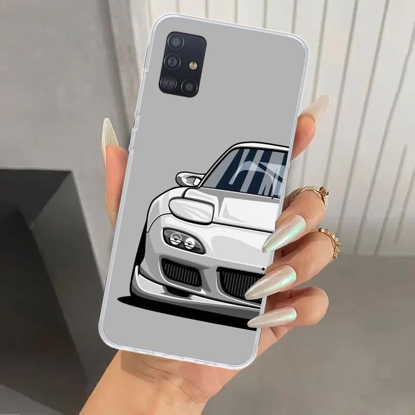 JDM Sports Cars Male Men Phone Case for Samsung Galaxy A52 A32 A22 A12 A02S A50S A30S A10S Note 20 Ultra 10 Plus S10 A31 A20 A71