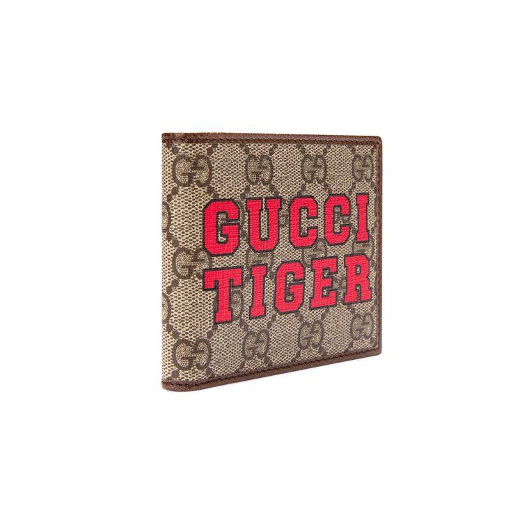 Gucci Vintage Logo Print Kurzes Falt-Canvas- und Lederportemonnaie Herrenportemonnaie Ebenholzbraun 671652-US7EC-9396