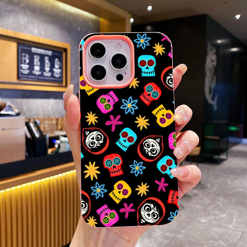 

Day of the Dead Jelly Double layer Pink Mobile Phone Case for iPhone 17 16 15 14 13 12 11 Air Pro Max Plus Protective iPhone 12 Pro
