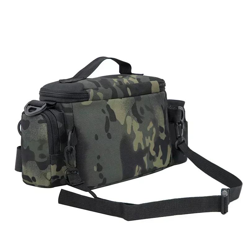 Fishing Gear Multi-Pocket Thickened Shoulder Bag Fishing Bait Line Box Storage Portable Fishing Rod Holder Outdoor Sports Bag