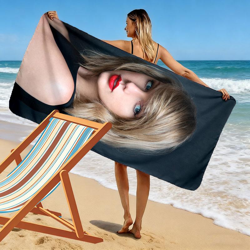 Asciugamano da Spiaggia Taylor Print, Asciugamano Grande Morbido ad Asciugatura Rapida per Spiaggia Campeggio Nuoto